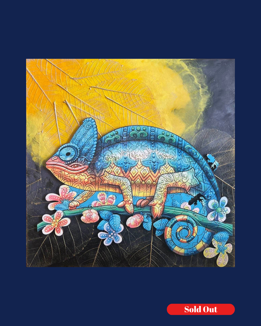 Chameleon under the moon